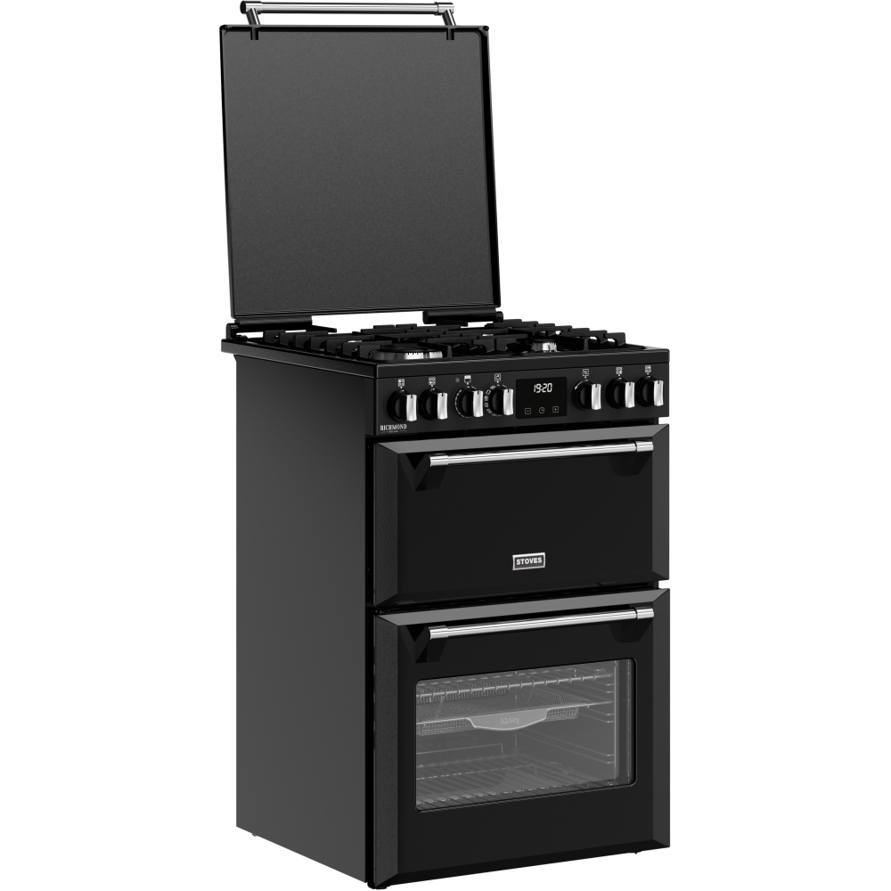 Stoves DX MRA RICH 60DF Dual Fuel Cooker with Double Oven, Black, A Rated