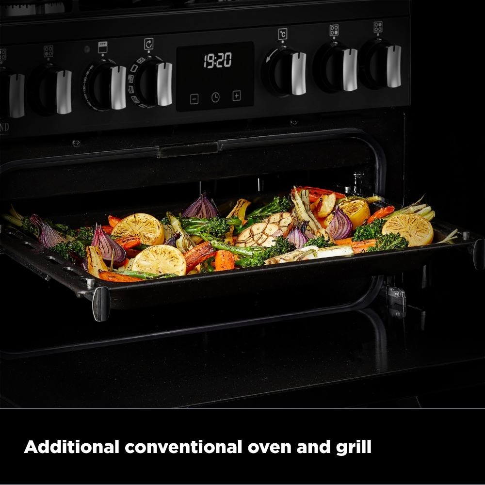Stoves DX MRA RICH 60DF Dual Fuel Cooker with Double Oven, Black, A Rated