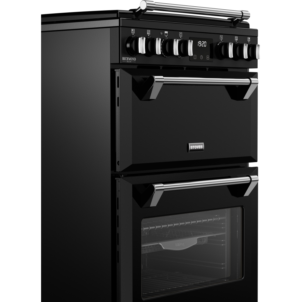 Stoves DX MRA RICH 60DF Dual Fuel Cooker with Double Oven, Black, A Rated