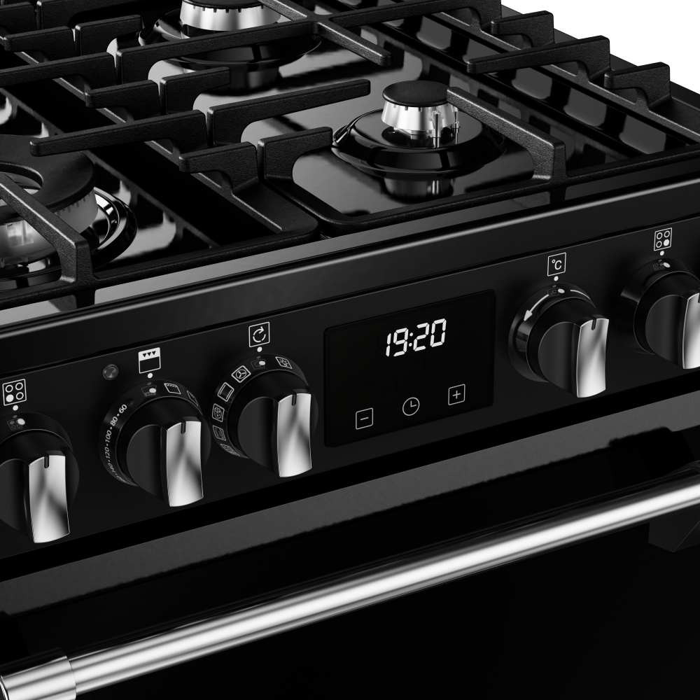 Stoves DX MRA RICH 60DF Dual Fuel Cooker with Double Oven, Black, A Rated