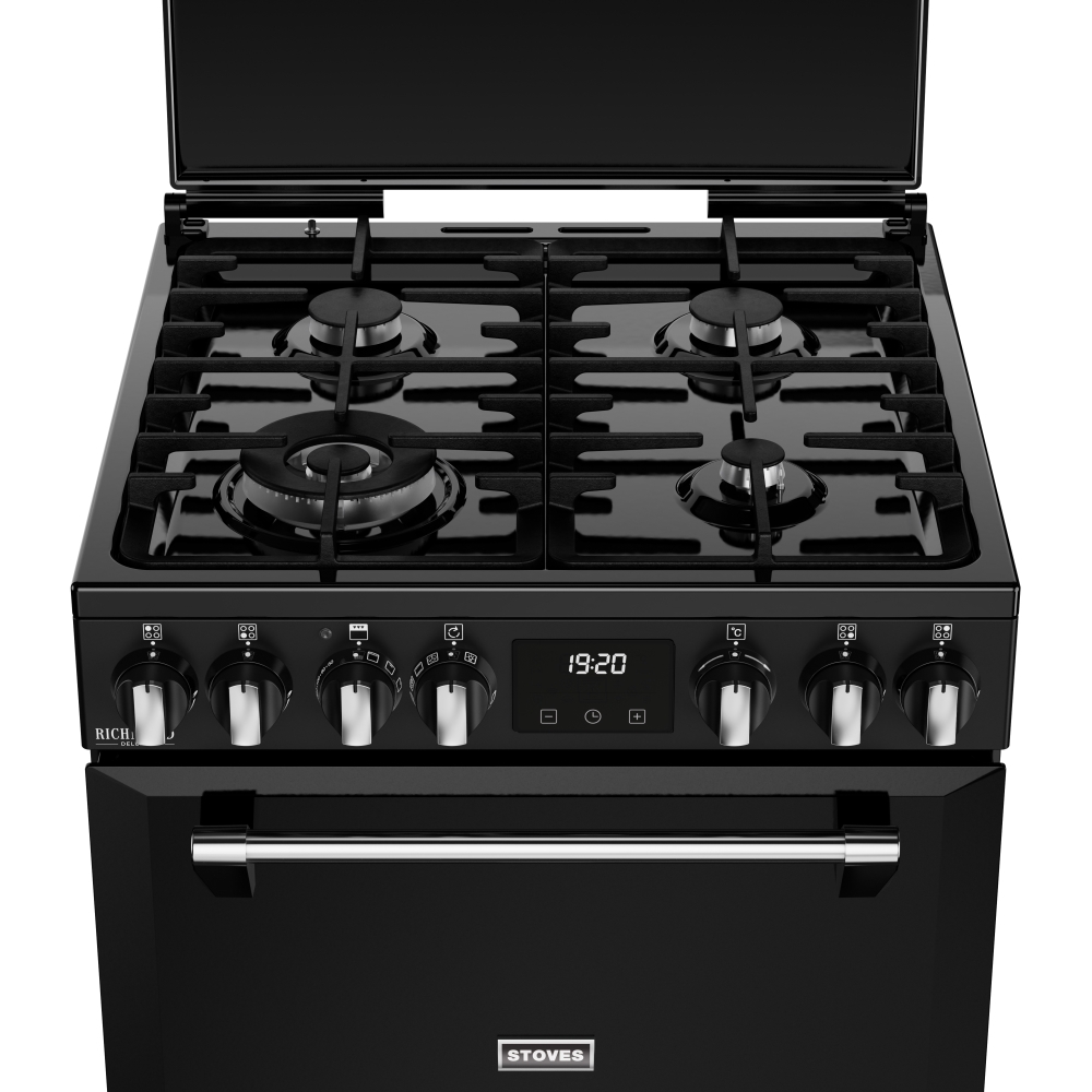 Stoves DX MRA RICH 60DF Dual Fuel Cooker with Double Oven, Black, A Rated