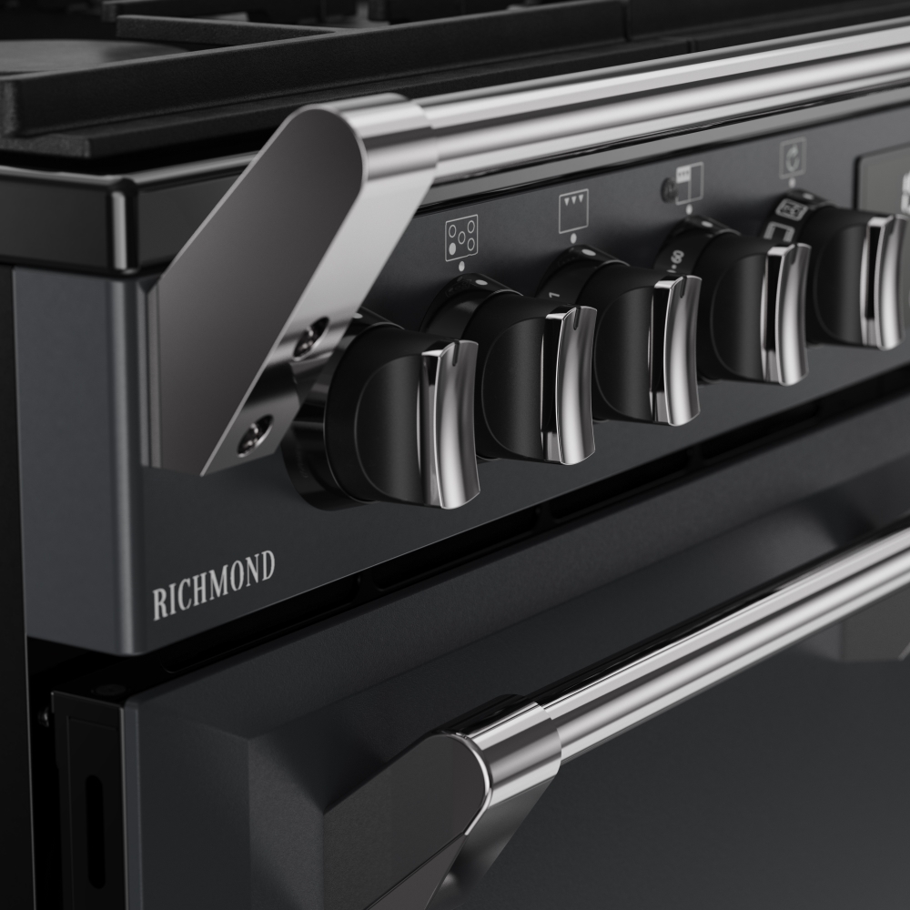 Stoves RCA RICH 90DF ANT 90cm Dual Fuel Range Cooker, Grey, A Rated