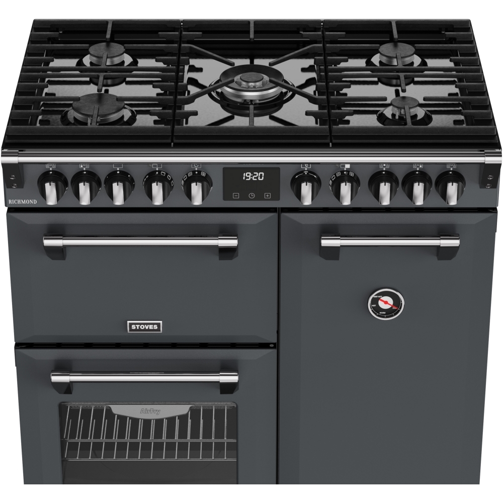 Stoves RCA RICH 90DF ANT 90cm Dual Fuel Range Cooker, Grey, A Rated