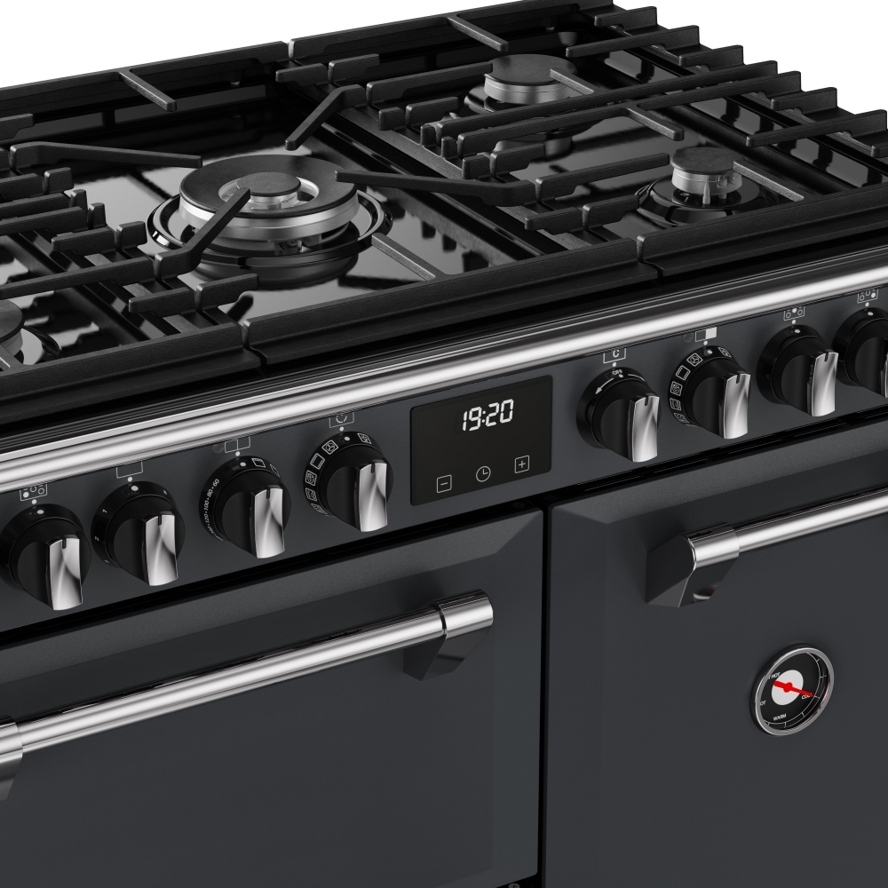 Stoves RCA RICH 90DF ANT 90cm Dual Fuel Range Cooker, Grey, A Rated