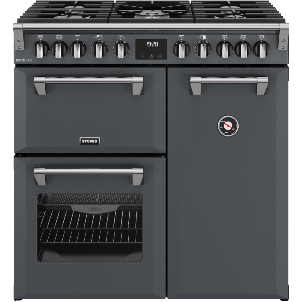Stoves RCA RICH 90DF ANT 90cm Dual Fuel Range Cooker, Grey, A Rated