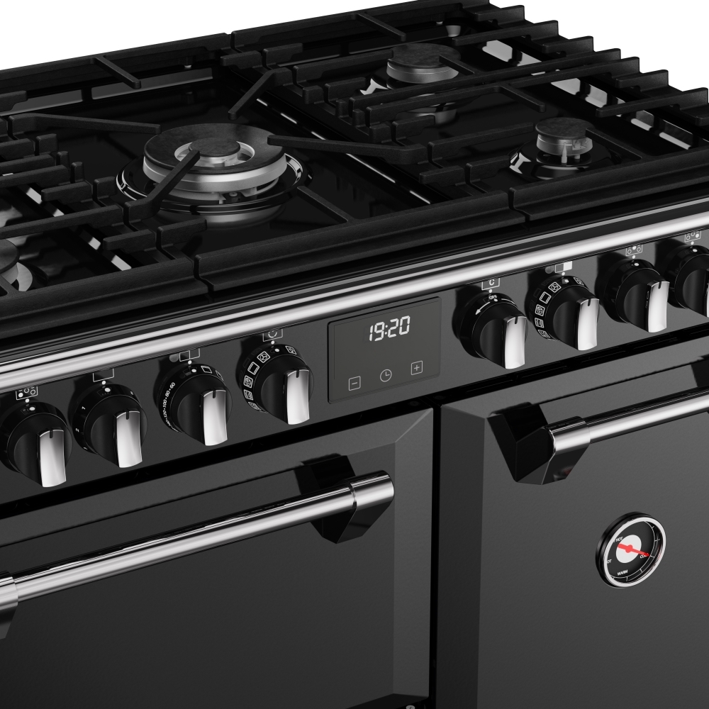 Stoves RCA RICH 90DF BLK 90cm Dual Fuel Range Cooker, Black, A Rated