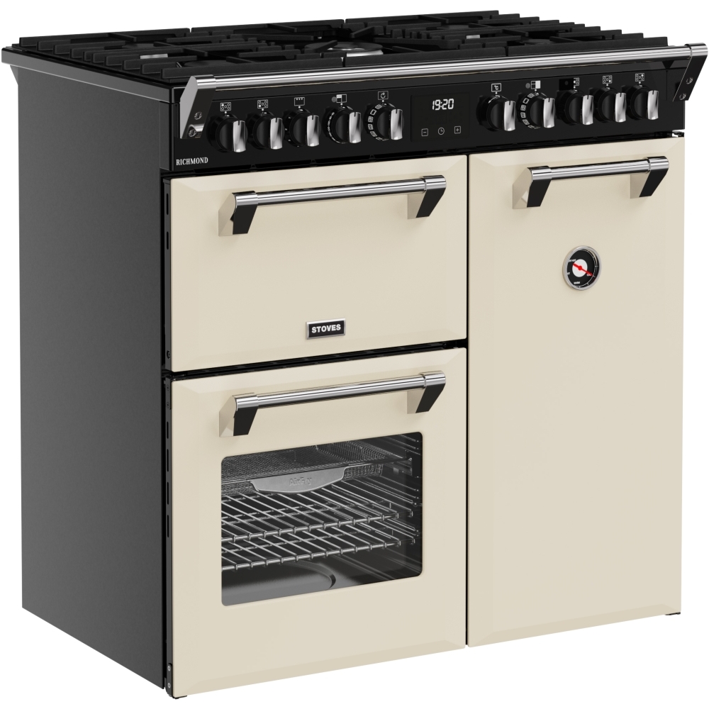 Stoves RCA RICH 90DF CRM 90cm Dual Fuel Range Cooker, Cream, A Rated