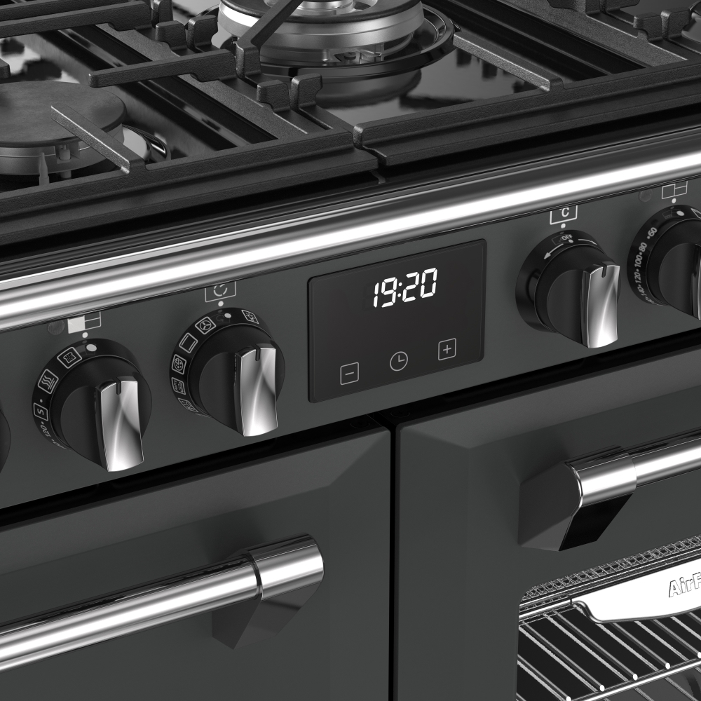 Stoves Richmond 100DF 100cm Dual Fuel Range Cooker, Grey, A Rated