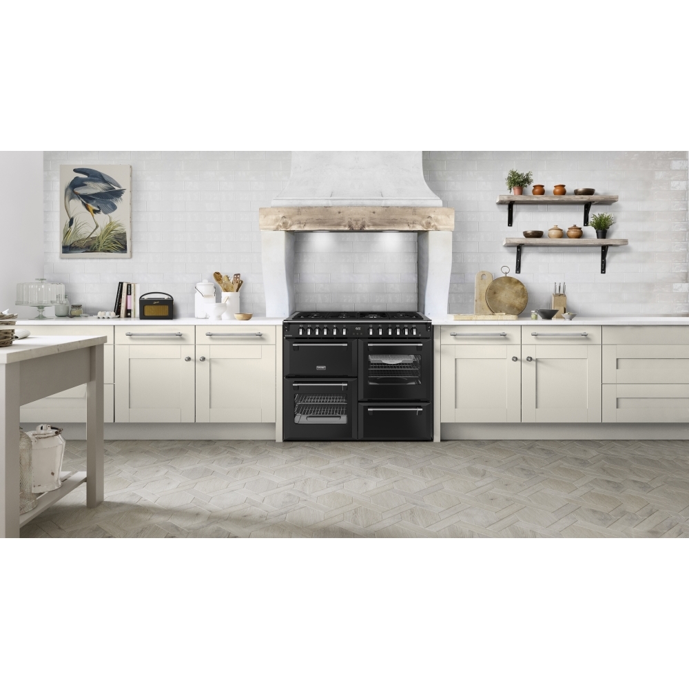 Stoves RCA RICH 110DF BLK 110cm Dual Fuel Range Cooker, Black, A Rated