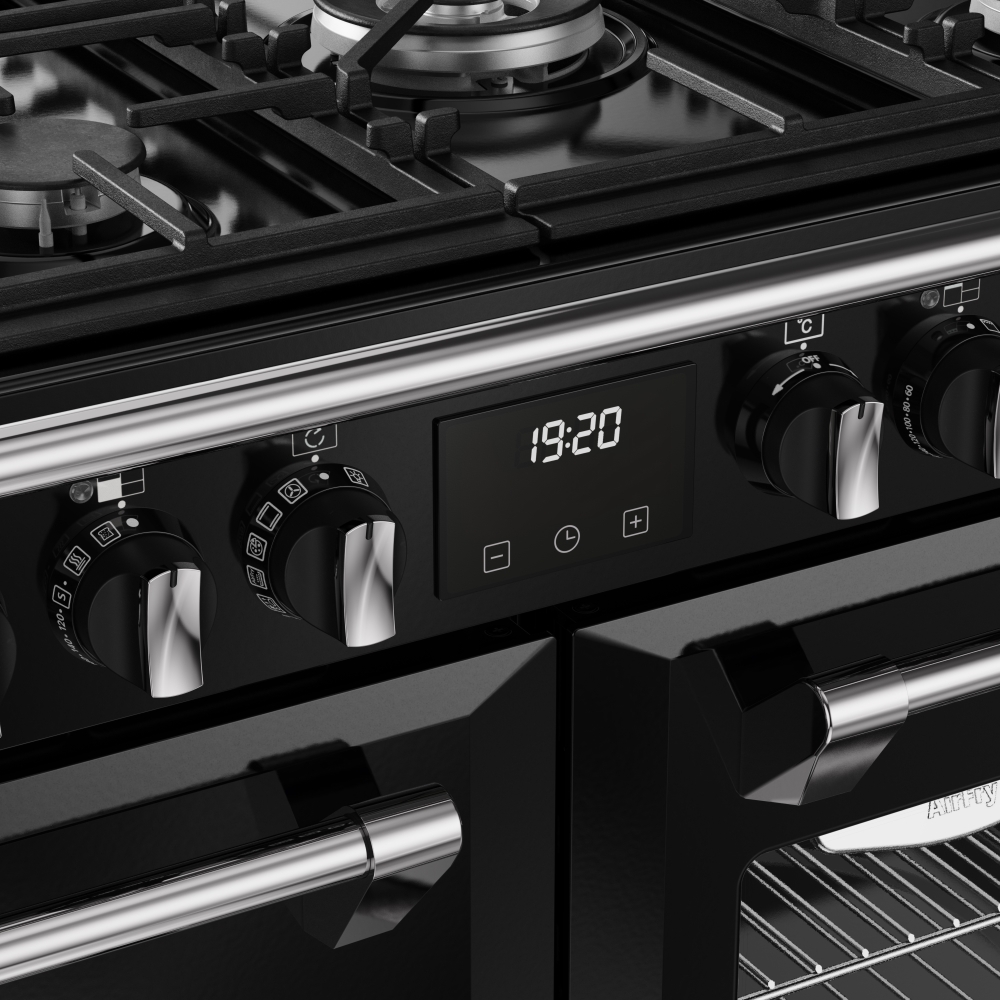 Stoves RCA RICH 110DF BLK 110cm Dual Fuel Range Cooker, Black, A Rated