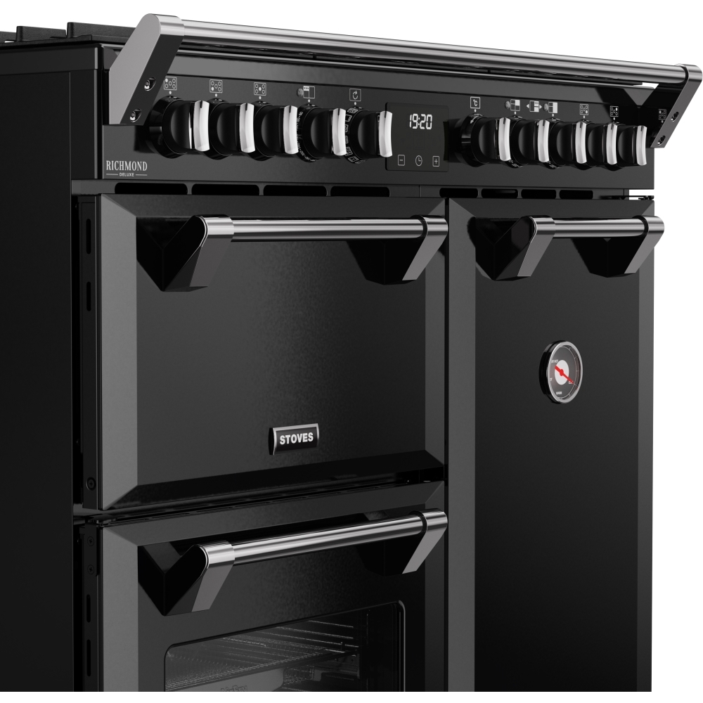 Stoves DX RCA RICH 90DF BLK 90cm Dual Fuel Range Cooker, Black, A Rated
