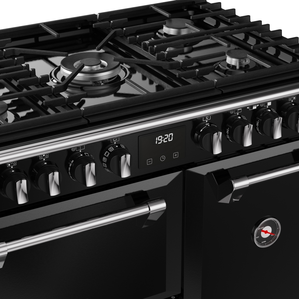 Stoves DX RCA RICH 90DF BLK 90cm Dual Fuel Range Cooker, Black, A Rated
