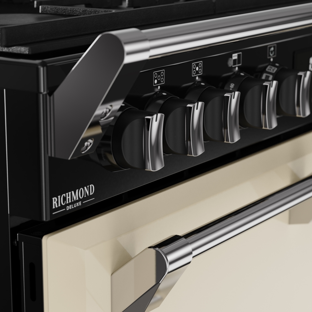 Stoves DX RCA RICH 90DF CRM 90cm Dual Fuel Range Cooker, Cream, A Rated