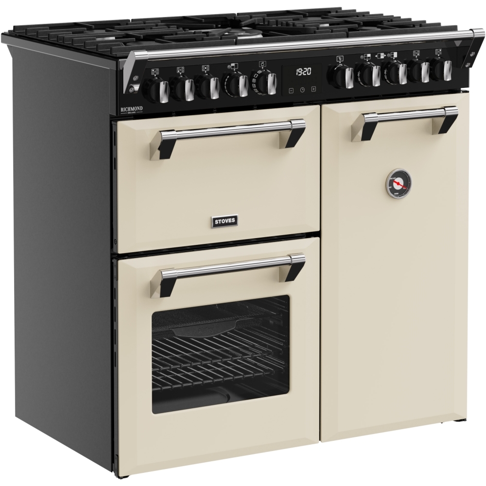 Stoves DX RCA RICH 90DF CRM 90cm Dual Fuel Range Cooker, Cream, A Rated