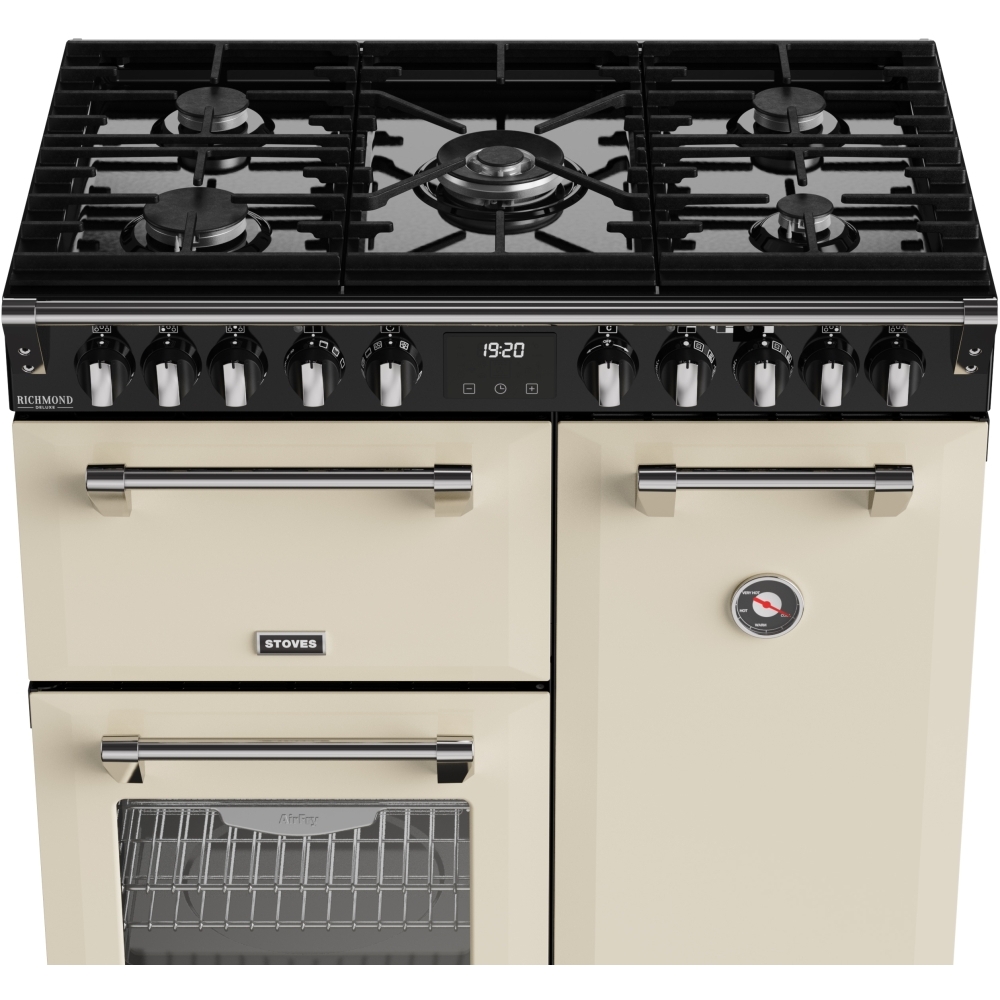 Stoves DX RCA RICH 90DF CRM 90cm Dual Fuel Range Cooker, Cream, A Rated