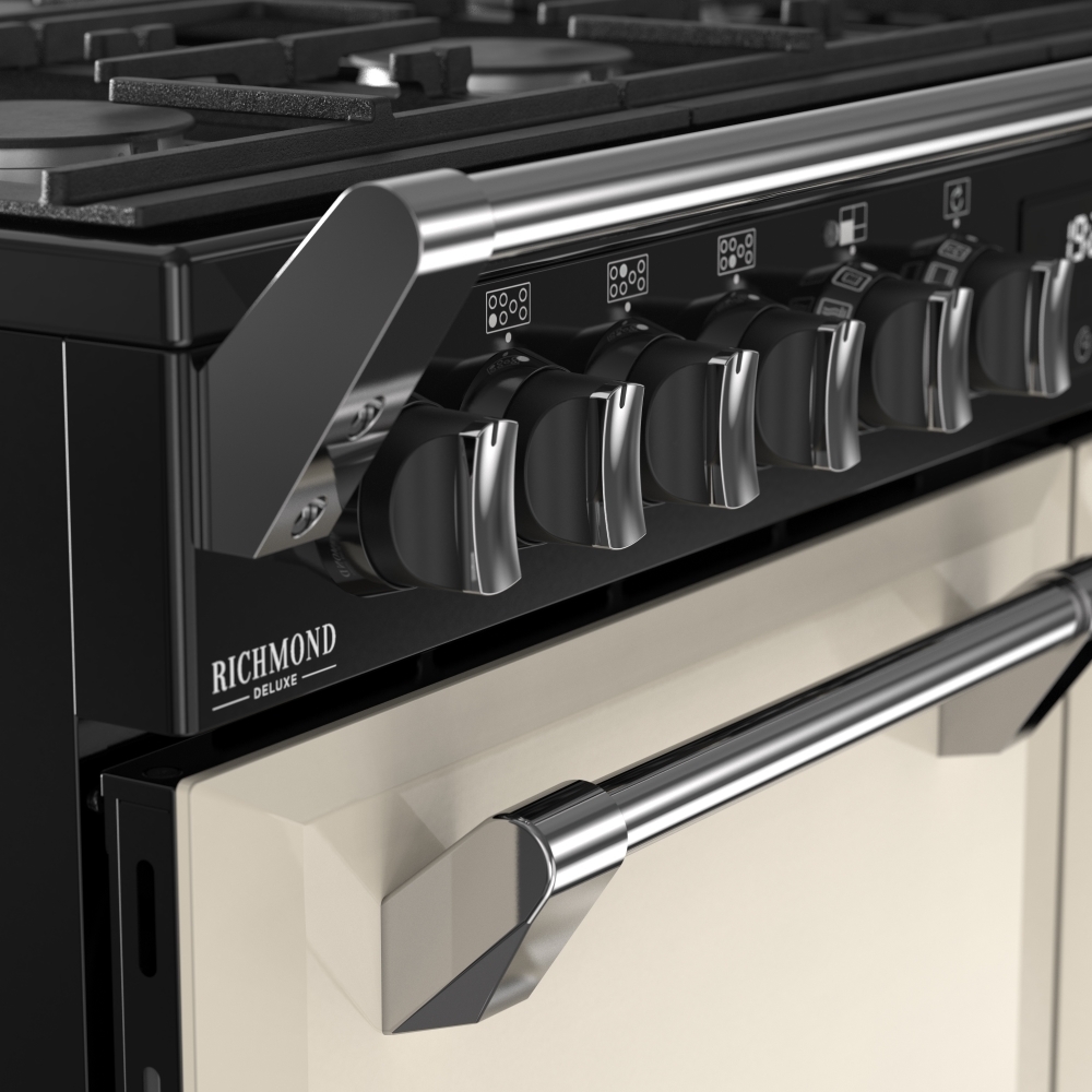 Stoves DX RCA RICH 100DF CRM 100cm Dual Fuel Range Cooker, Cream, A Rated