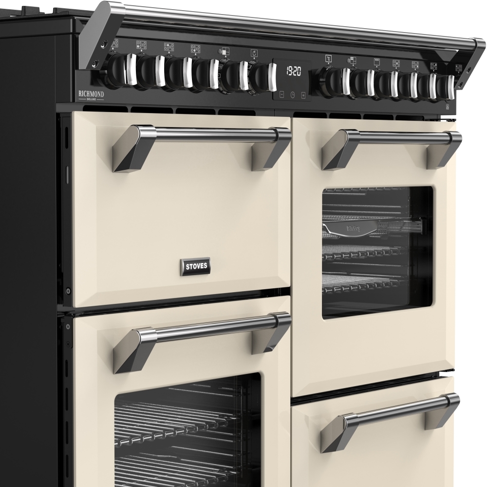 Stoves DX RCA RICH 100DF CRM 100cm Dual Fuel Range Cooker, Cream, A Rated