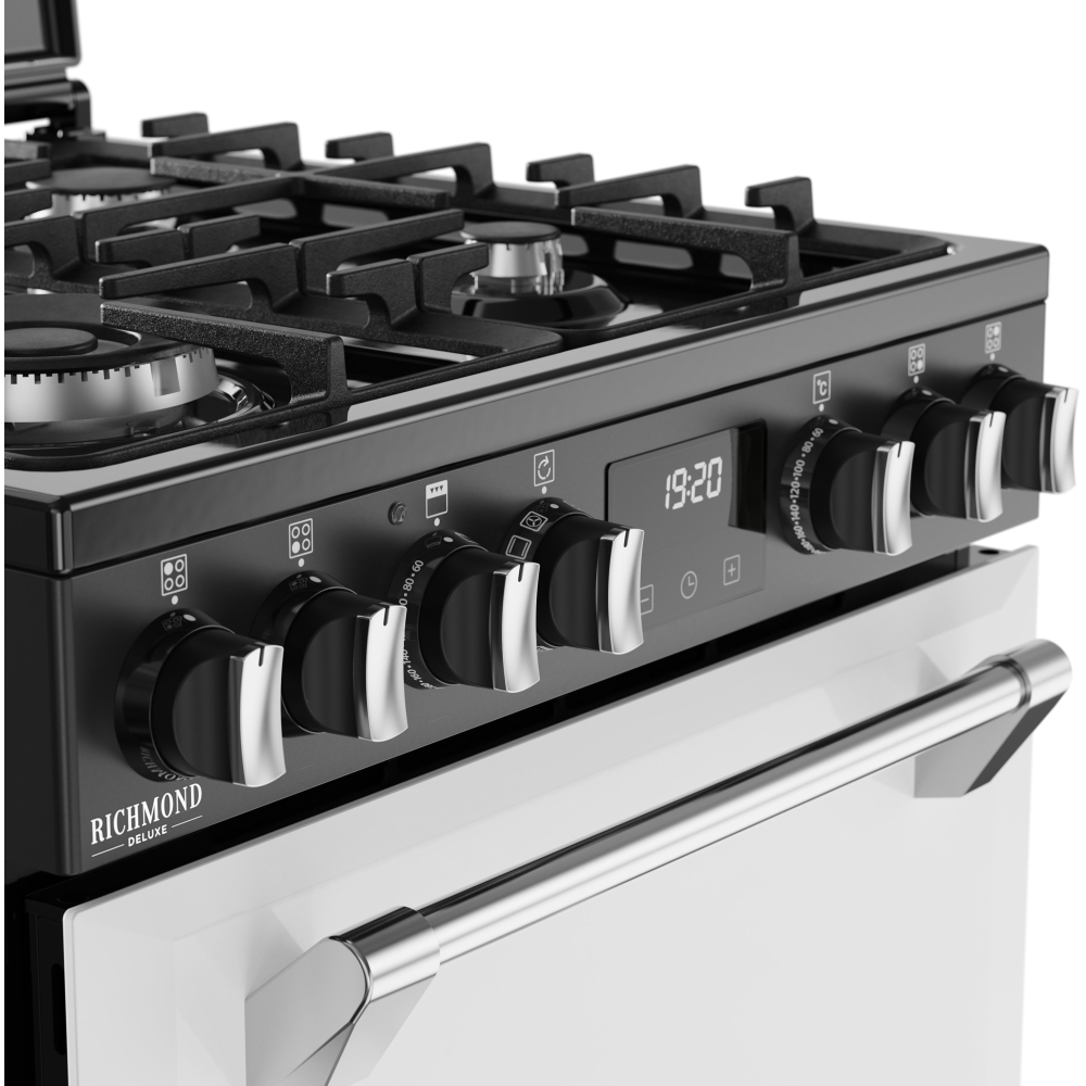 Stoves DX MRA RICH 60DF IWH Dual Fuel Cooker with Double Oven, White, A Rated