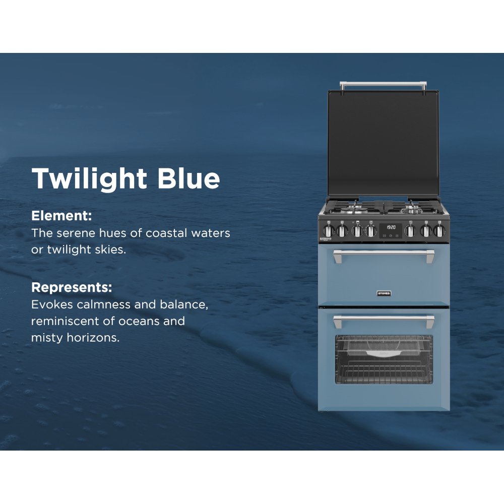 Stoves DX MRA RICH 60DF TWB Dual Fuel Cooker with Double Oven, Blue, A Rated