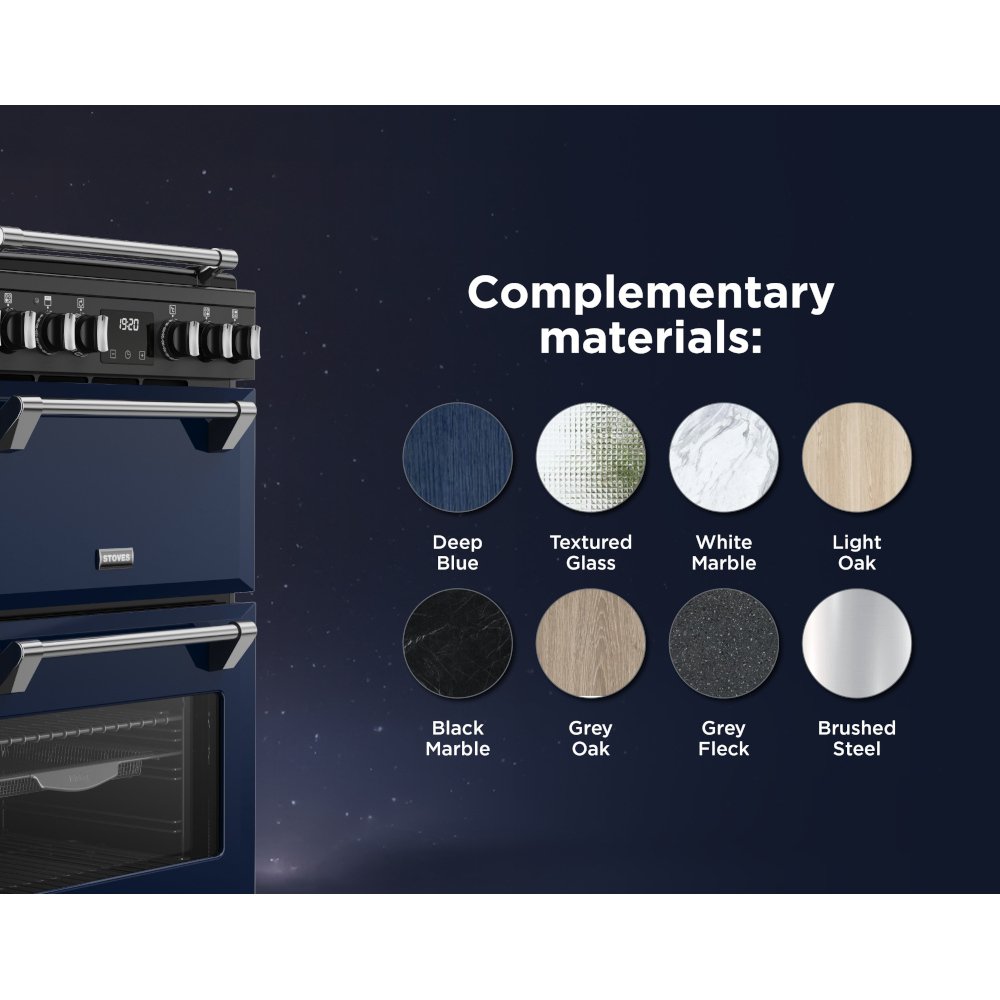 Stoves DX MRA RICH 60DF MBL Dual Fuel Cooker with Double Oven, Blue, A Rated