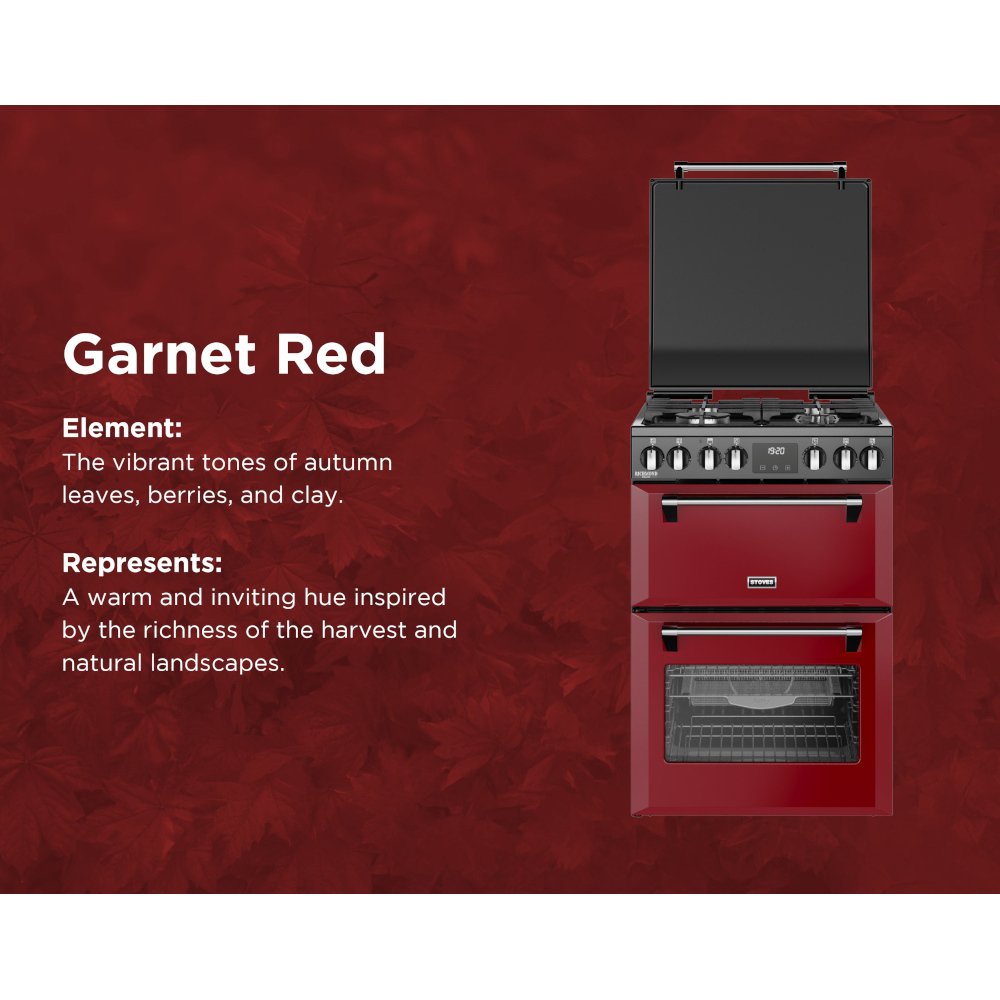 Stoves DX MRA RICH 60DF GAR Dual Fuel Cooker with Double Oven, Red, A Rated