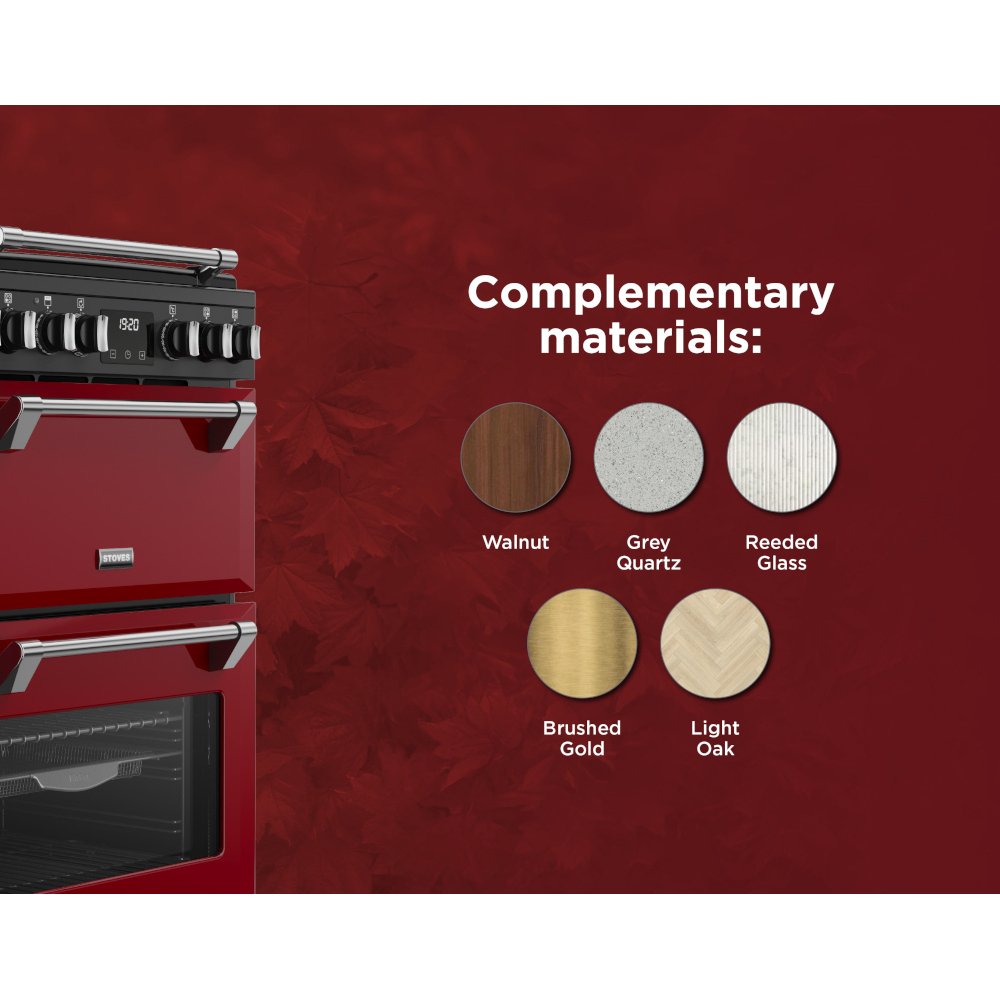 Stoves DX MRA RICH 60DF GAR Dual Fuel Cooker with Double Oven, Red, A Rated
