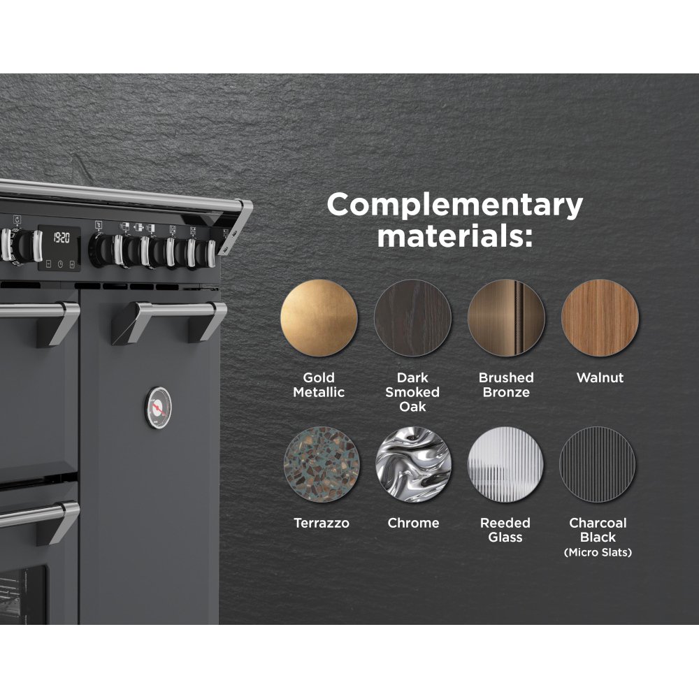 Stoves DX RCA RICH 90DF AGR 90cm Dual Fuel Range Cooker, Anthracite Grey, A Rated