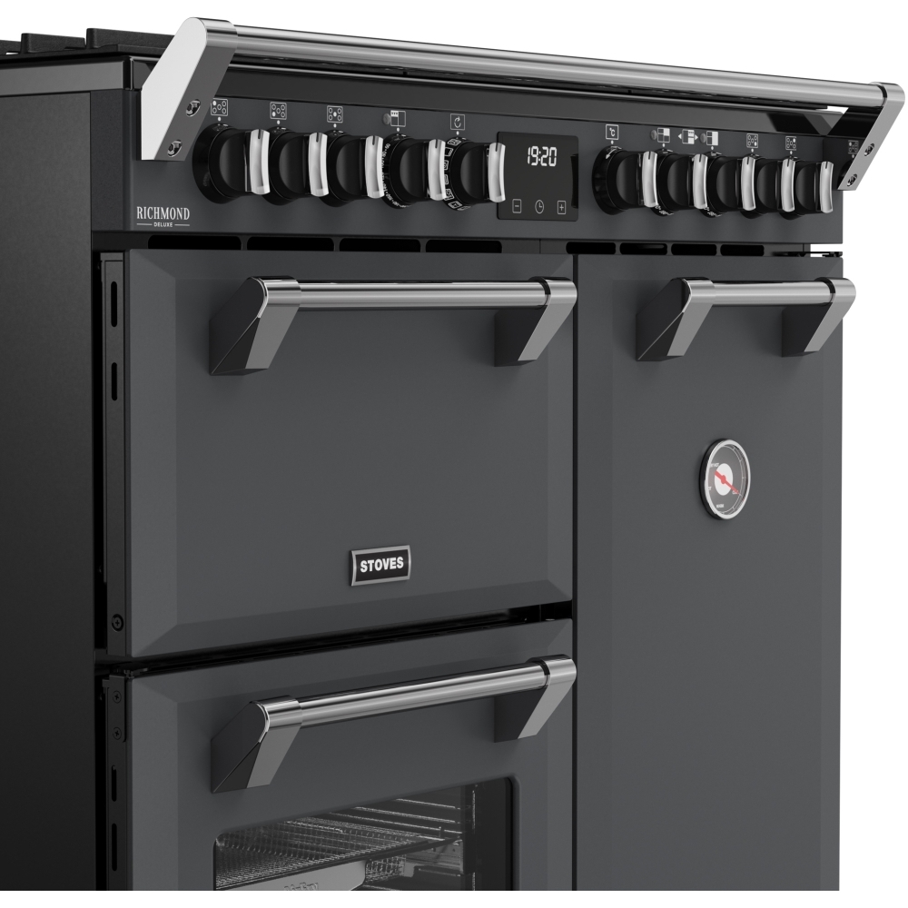 Stoves DX RCA RICH 90DF AGR 90cm Dual Fuel Range Cooker, Anthracite Grey, A Rated