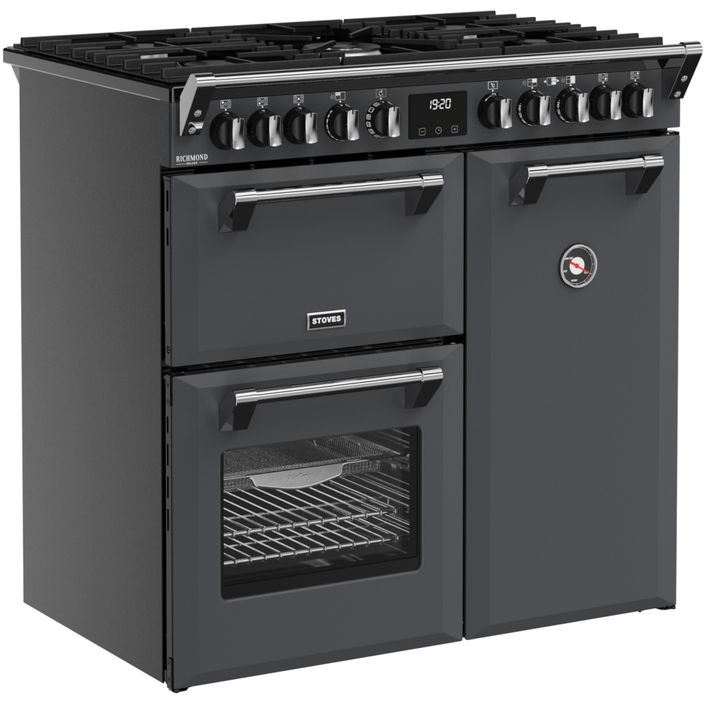 Stoves DX RCA RICH 90DF AGR 90cm Dual Fuel Range Cooker, Anthracite Grey, A Rated
