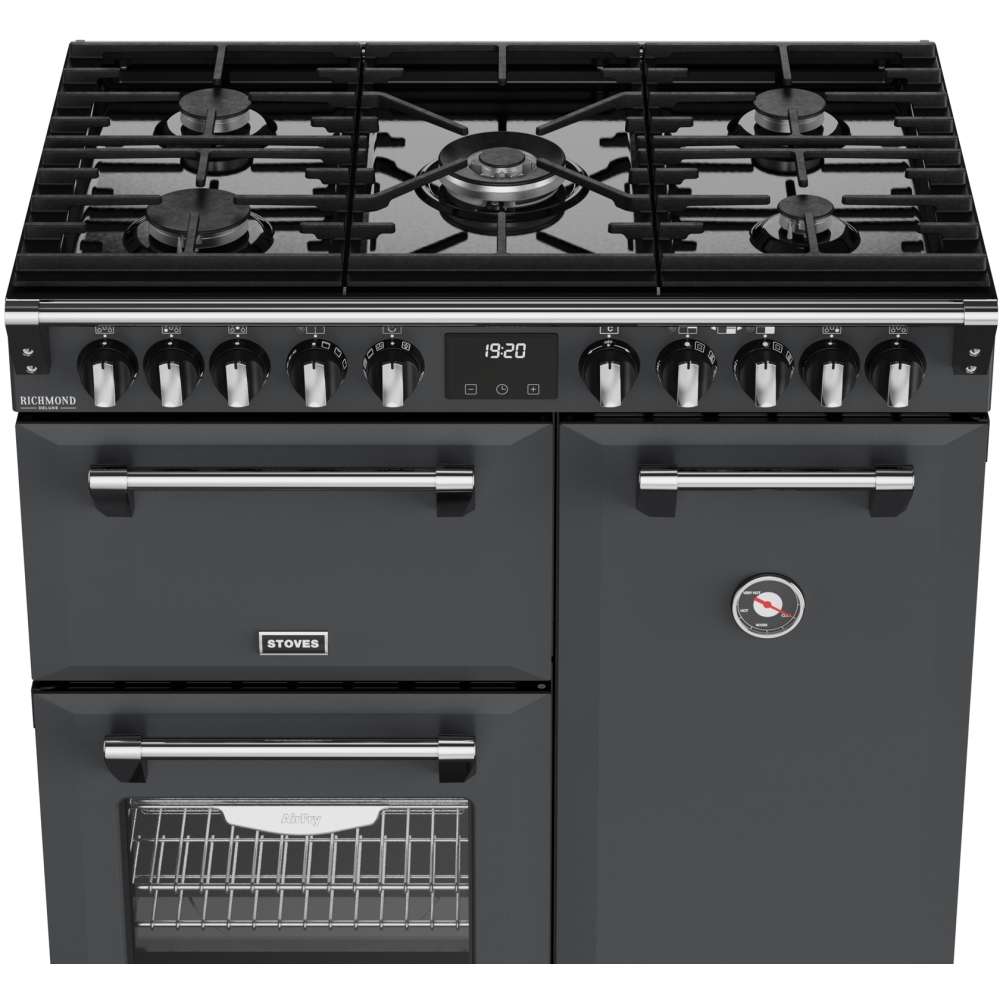 Stoves DX RCA RICH 90DF AGR 90cm Dual Fuel Range Cooker, Anthracite Grey, A Rated