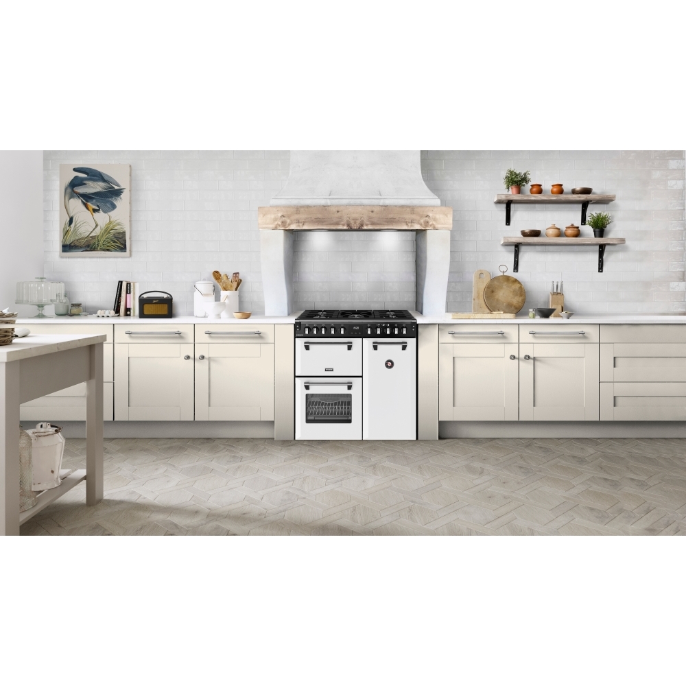 Stoves DX RCA RICH 90DF IWH 90cm Dual Fuel Range Cooker, Ice White, A Rated