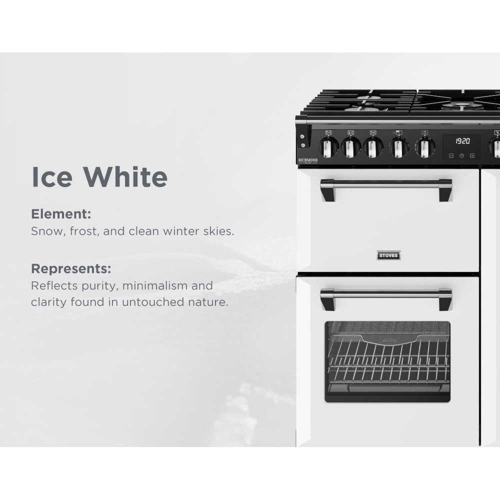 Stoves DX RCA RICH 90DF IWH 90cm Dual Fuel Range Cooker, Ice White, A Rated