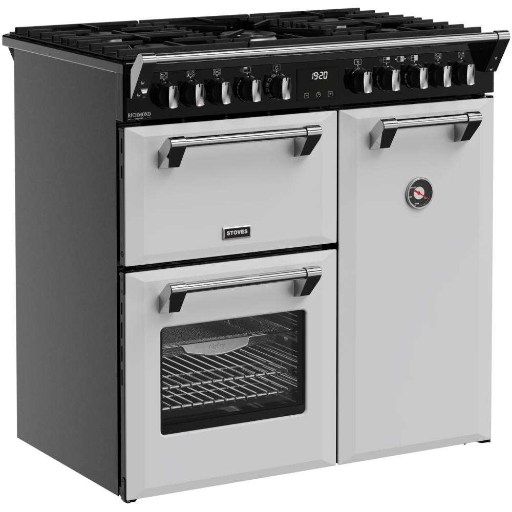 Stoves DX RCA RICH 90DF IWH 90cm Dual Fuel Range Cooker, Ice White, A Rated