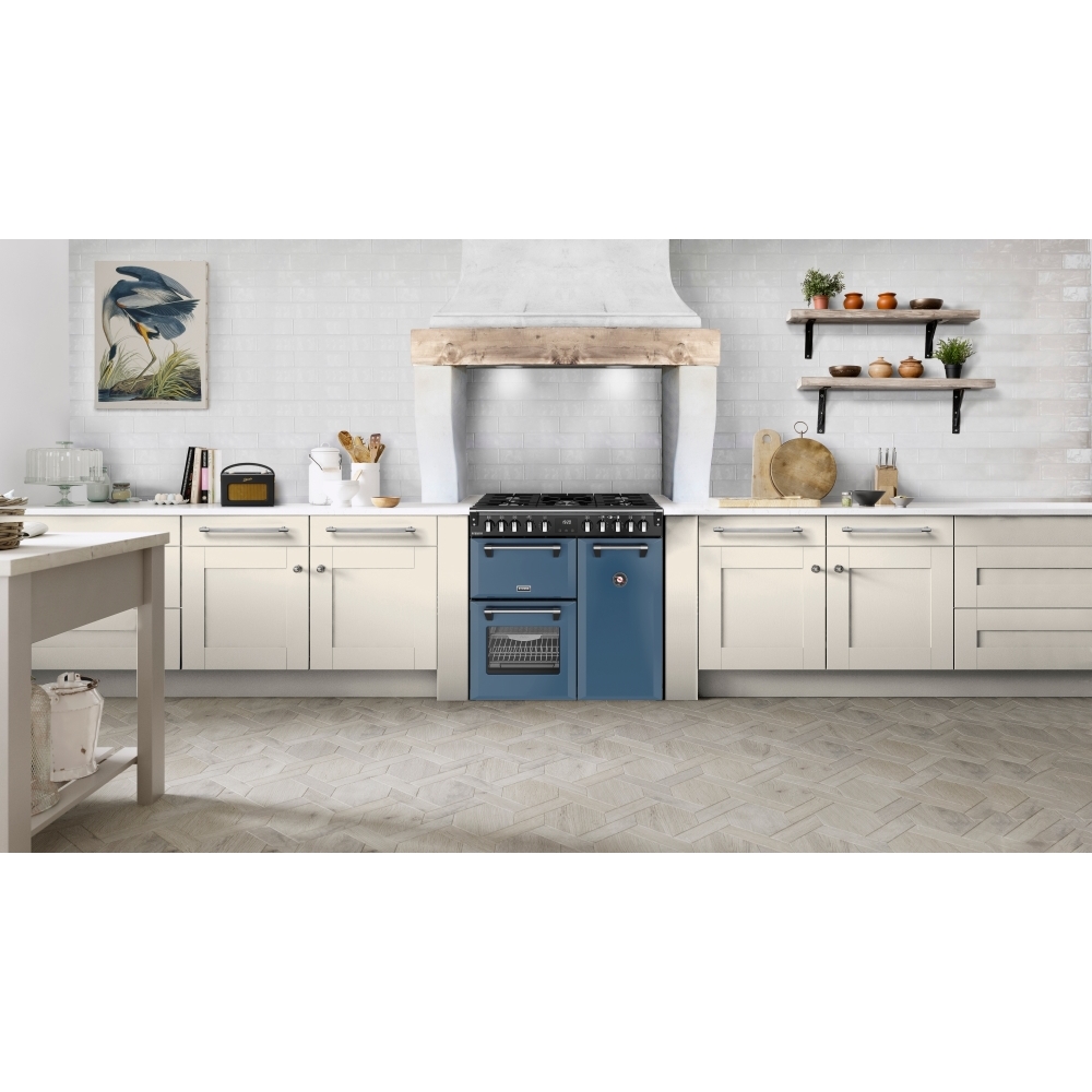 Stoves DX RCA RICH 90DF TWB 90cm Dual Fuel Range Cooker, Twilight Blue, A Rated