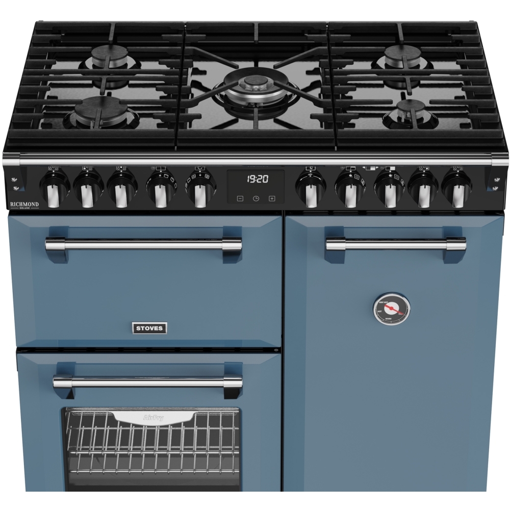 Stoves DX RCA RICH 90DF TWB 90cm Dual Fuel Range Cooker, Twilight Blue, A Rated