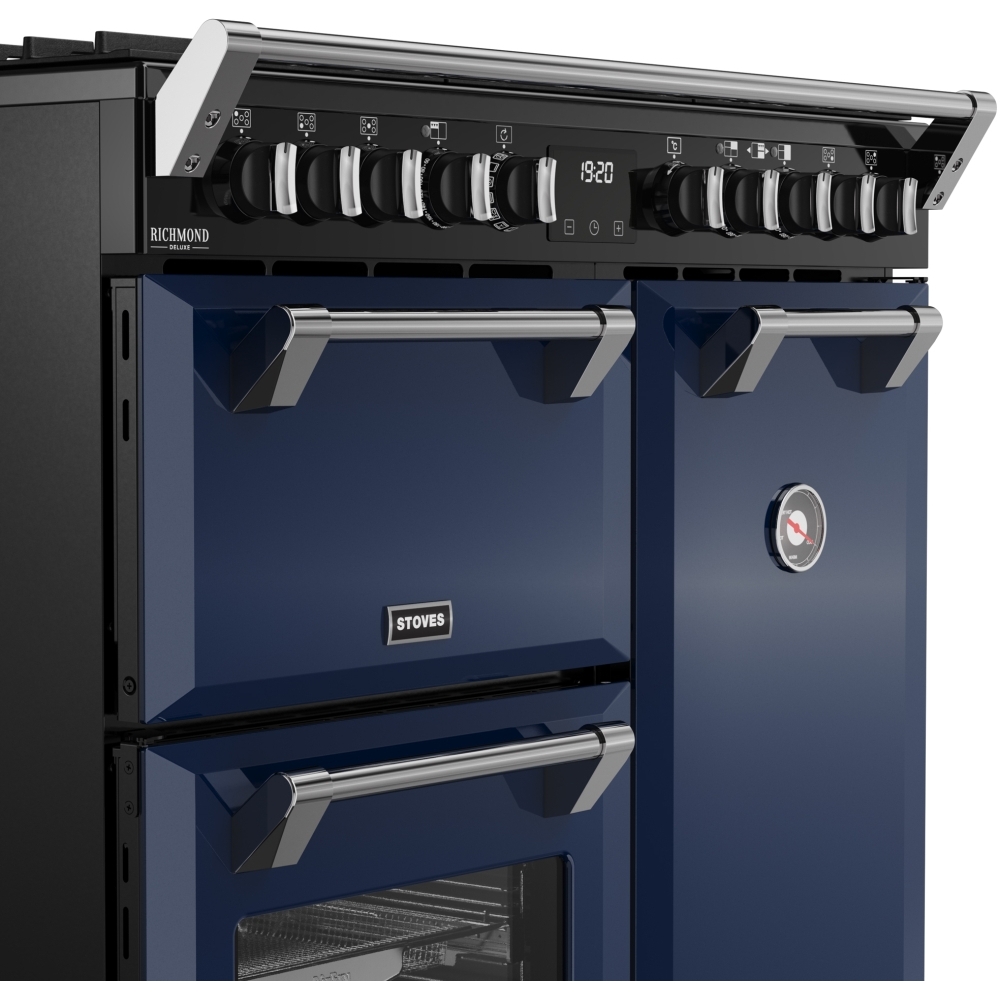 Stoves DX RCA RICH 90DF MBL 90cm Dual Fuel Range Cooker, Midnight Blue, A Rated