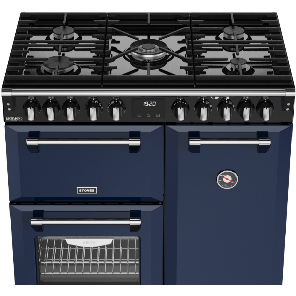 Stoves DX RCA RICH 90DF MBL 90cm Dual Fuel Range Cooker, Midnight Blue, A Rated