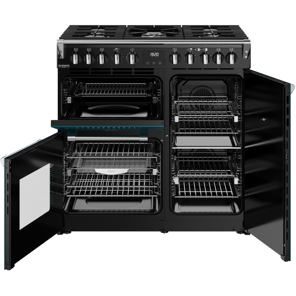 Stoves DX RCA RICH 90DF DMA 90cm Dual Fuel Range Cooker, Deep Marine, Green, A Rated