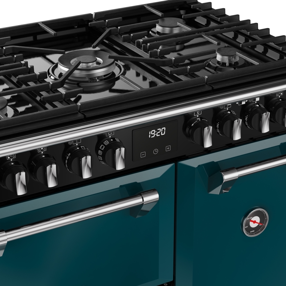 Stoves DX RCA RICH 90DF DMA 90cm Dual Fuel Range Cooker, Deep Marine, Green, A Rated