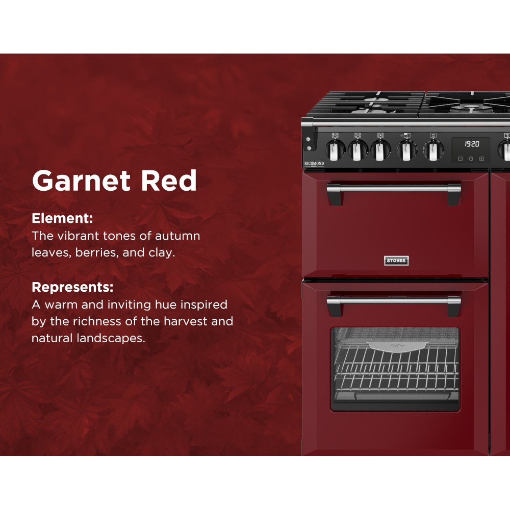 Stoves DX RCA RICH 90DF GAR 90cm Dual Fuel Range Cooker, Garnet Red, A Rated