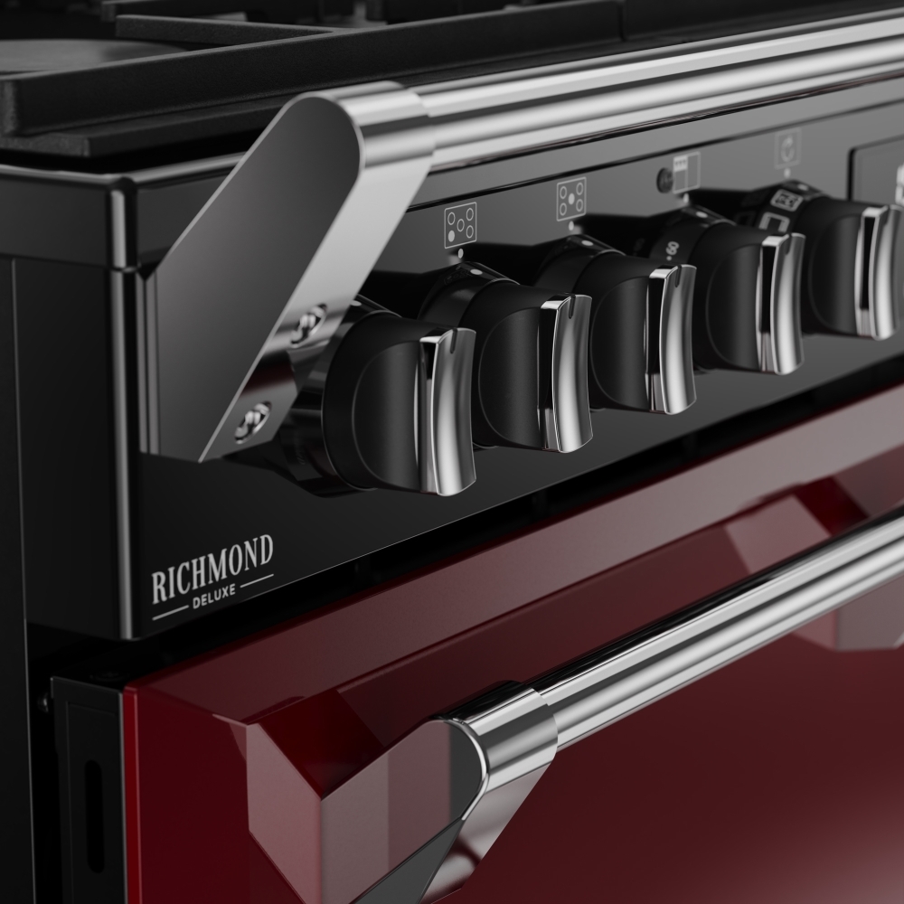 Stoves DX RCA RICH 90DF GAR 90cm Dual Fuel Range Cooker, Garnet Red, A Rated