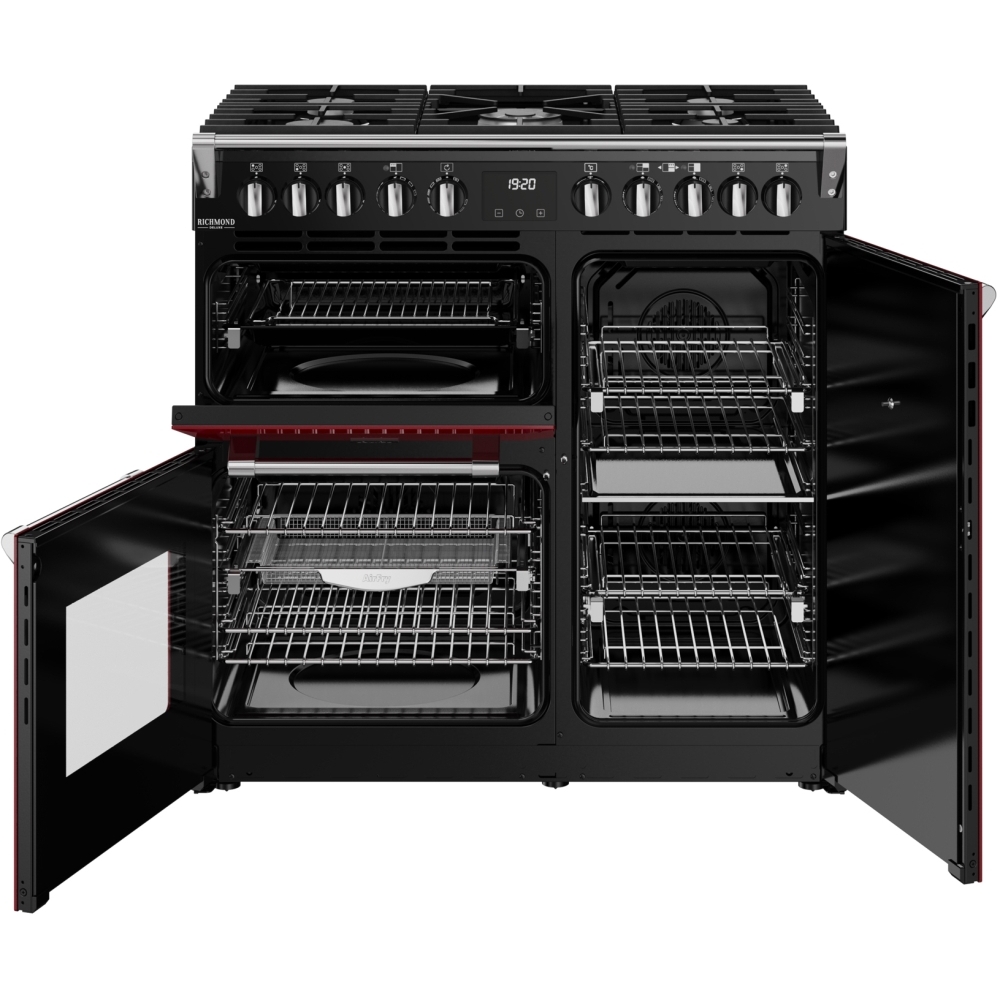 Stoves DX RCA RICH 90DF GAR 90cm Dual Fuel Range Cooker, Garnet Red, A Rated
