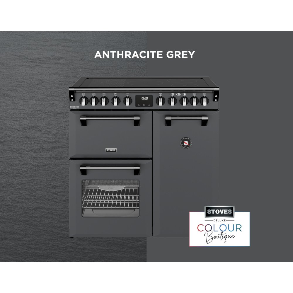 Stoves DX RCA RICH 90Ei RTY AGR 90cm Induction Range Cooker, Anthracite Grey, A Rated