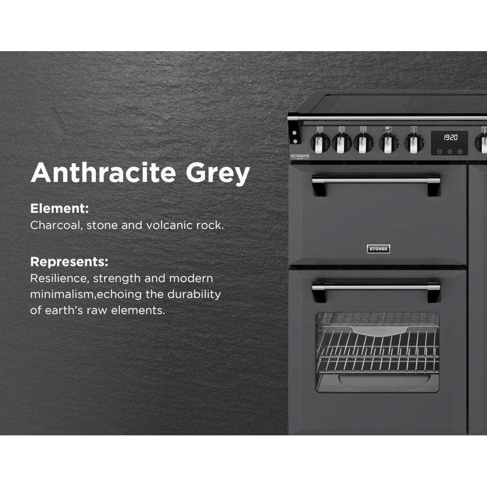 Stoves DX RCA RICH 90Ei RTY AGR 90cm Induction Range Cooker, Anthracite Grey, A Rated