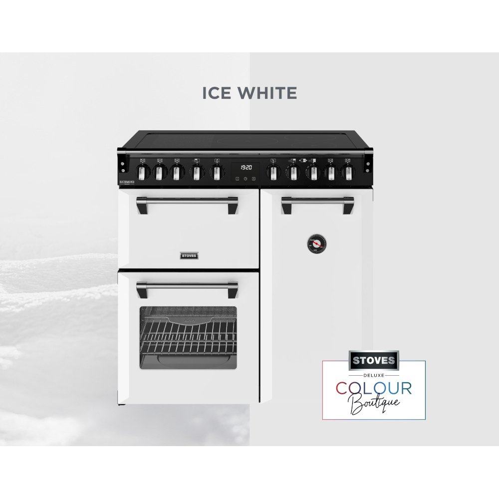 Stoves DX RCA RICH 90Ei RTY IWH 90cm Induction Range Cooker, Ice White, A Rated