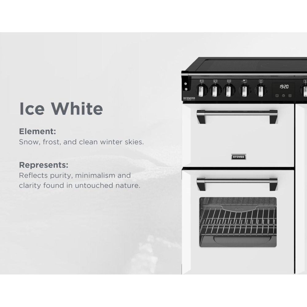 Stoves DX RCA RICH 90Ei RTY IWH 90cm Induction Range Cooker, Ice White, A Rated