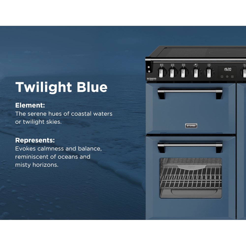Stoves DX RCA RICH 90Ei RTY TWB 90cm Induction Range Cooker, Twilight Blue, A Rated
