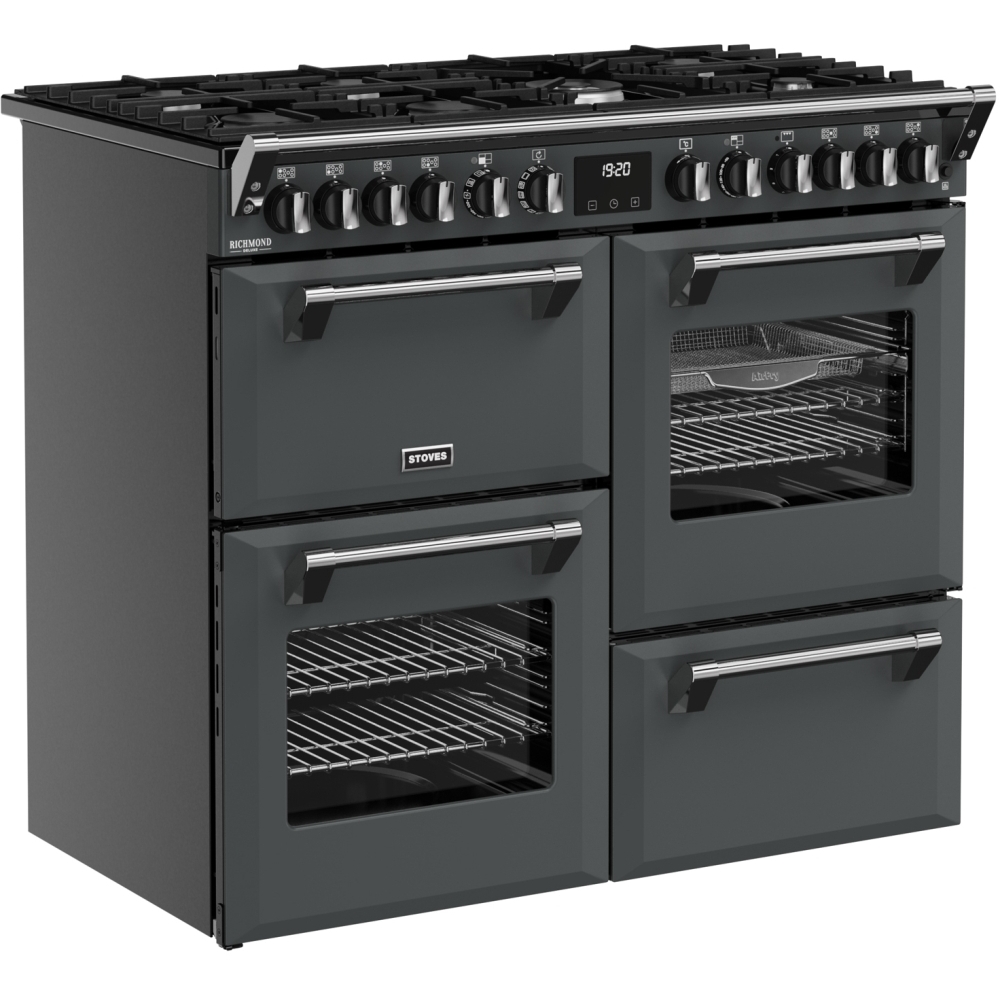 Stoves DX RCA RICH 100DF AGR 100cm Dual Fuel Range Cooker, Anthracite Grey, A Rated