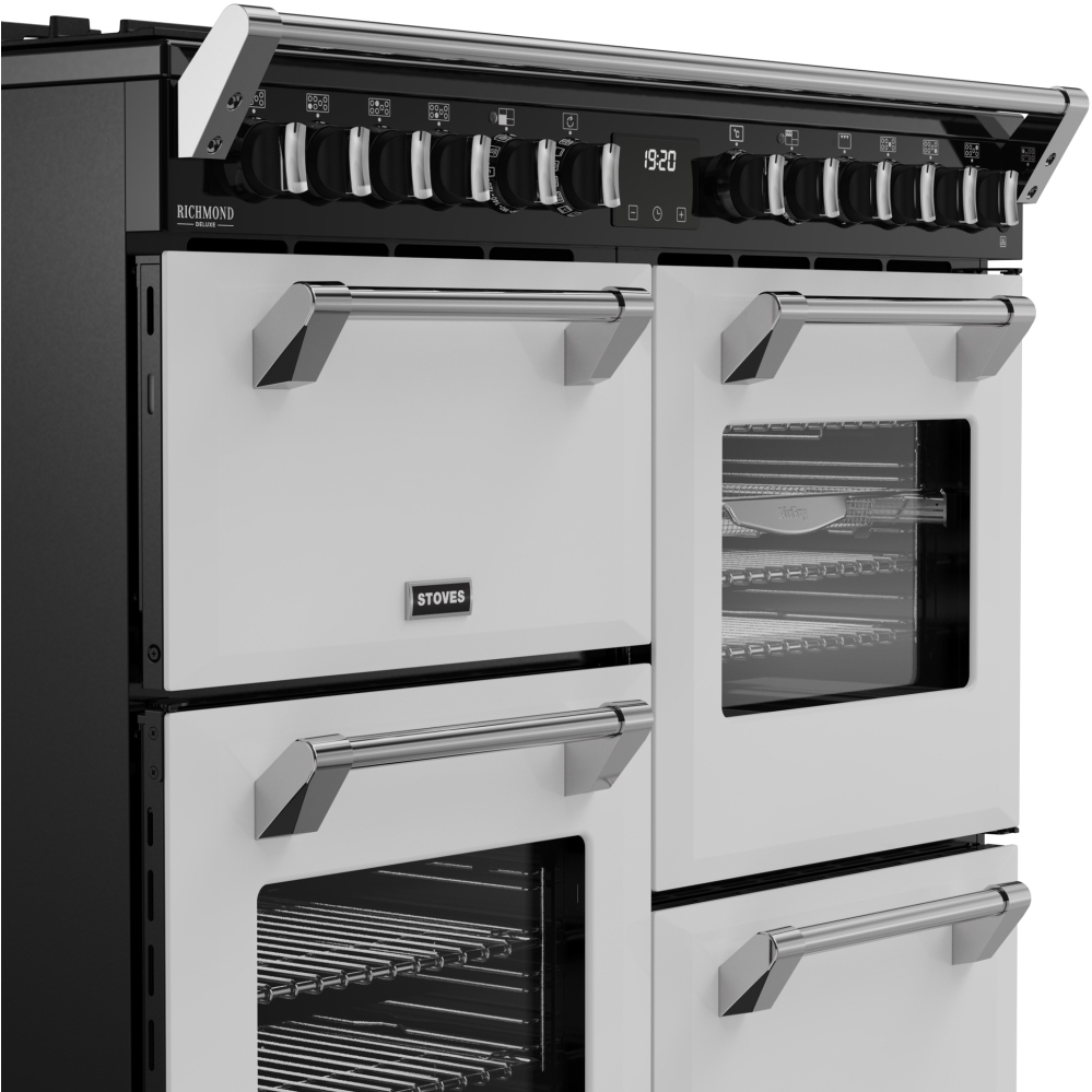 Stoves DX RCA RICH 100DF IWH 100cm Dual Fuel Range Cooker, Ice White, A Rated