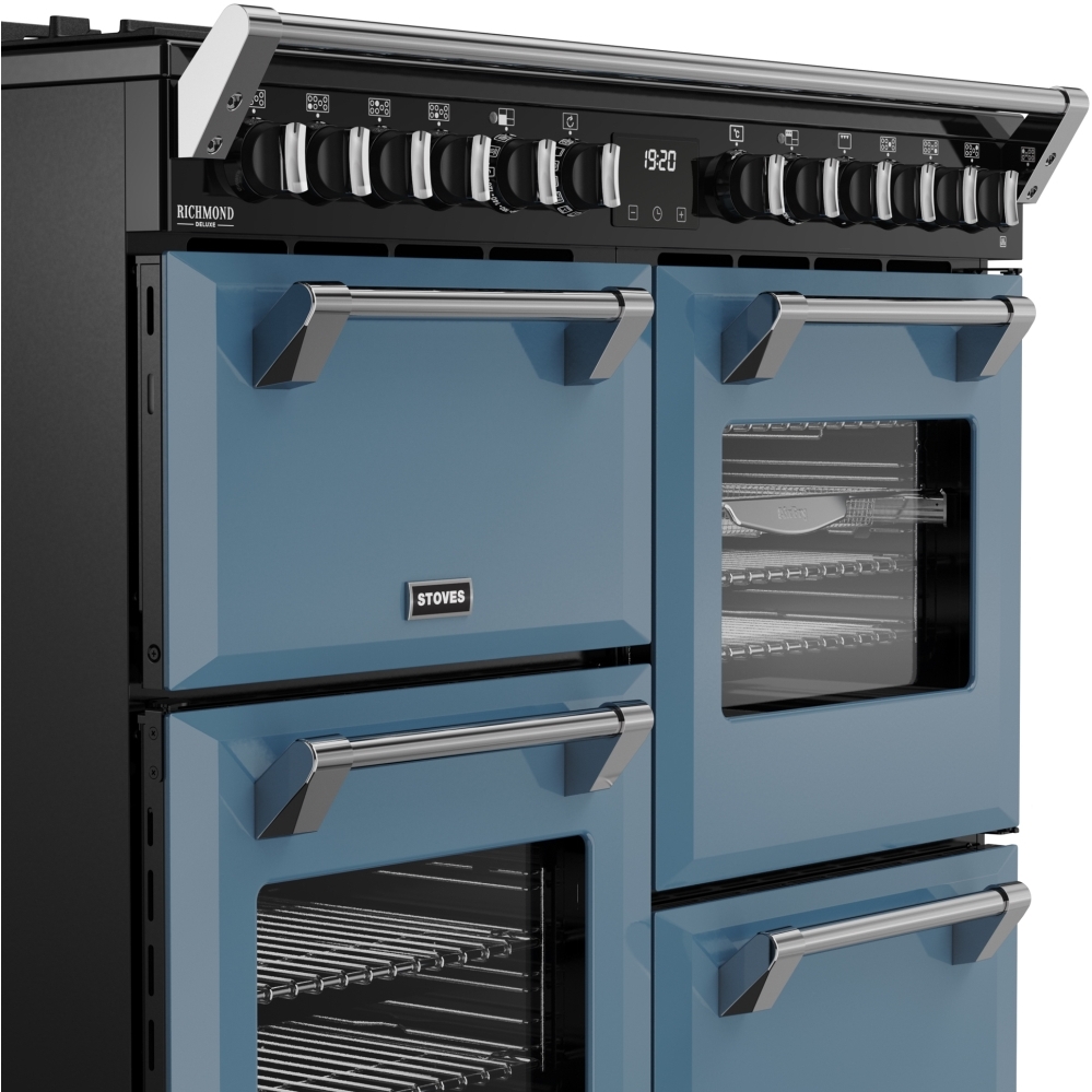 Stoves DX RCA RICH 100DF TWB 100cm Dual Fuel Range Cooker, Twilight Blue, A Rated